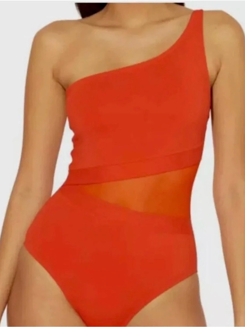 Bleu Rod Beattie One-Shoulder Red/Orange One-Piece Swimsuit